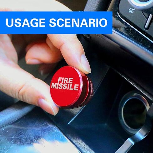 2 PCS Car Cigarette Lighter Cover, Eject+FIRE Missile 12V Metal Cigarette Lighter Dust Cover, Cigarette Lighter Button Plug Cap, Universal Decorative Accessories for Most Cars (Red) in Saudi Arabia