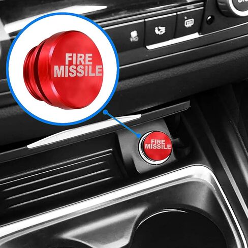 2 PCS Car Cigarette Lighter Cover, Eject+FIRE Missile 12V Metal Cigarette Lighter Dust Cover, Cigarette Lighter Button Plug Cap, Universal Decorative Accessories for Most Cars (Red) in Saudi Arabia