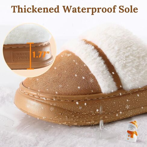 HUXMEYSON Suede Slippers for Women, Fuzzy Womens Slippers Indoor Outdoor with Memory Foam & Anti-Slip Rubber Sole, Warm House Slippers for Woman in Saudi Arabia