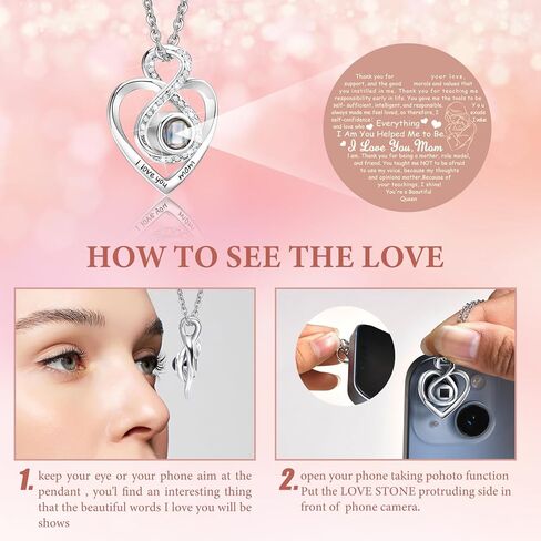 هدايا عيد الأم من VNOX، وردة حمراء حقيقية محفوظة مع قلادة أحبك، هدايا للأم من ابنتها، وردة زهور أبدية فريدة من نوعها مع قلادة قلب فضية لا نهاية لها للنساء في عيد الحب وعيد الميلاد هدية عيد ميلاد للأم ماما in Kuwait