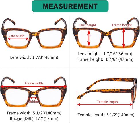 مجموعة نظارات كمبيوتر للسيدات مكونة من 4 قطع من Eyekepper بتصميم مربع كبير الحجم وقارئات مرشح الضوء الأزرق +1.50 in Kuwait