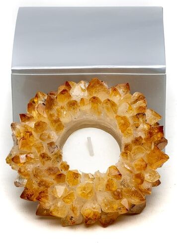 Natural Meditation Amethyst Cluster with Crystal Points - Handmade Chakra Tea Light Candle Holder - Decorative Peaceful, Higher Love Energy, Fits Tea Light Candle … in Kuwait