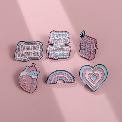 DD-life 6/12 Pcs Trans Rights Are Human Rights Brooch,Transgender Pride Pin,Heart Organ Rainbow Enamel Brooch Pin,Rainbow Pride Pins,Cartoon Milk Box Pin Brooch in Saudi Arabia