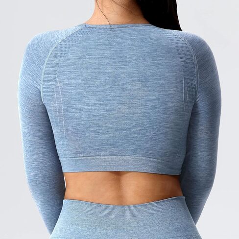 YEOREO Seamless Long Sleeve Crop Gym Shirts for Women Workout Yoga Tops Women Shirt in Saudi Arabia