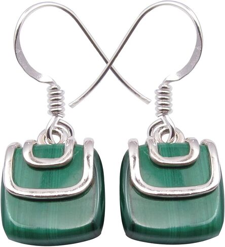 أقراط متدلية من كاب الملكيت 2.8 سم 3.6 جرام 925 من الفضة الإسترليني الصلبة in Kuwait