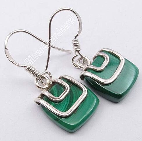 أقراط متدلية من كاب الملكيت 2.8 سم 3.6 جرام 925 من الفضة الإسترليني الصلبة in Kuwait