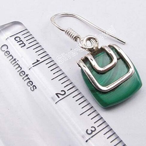 أقراط متدلية من كاب الملكيت 2.8 سم 3.6 جرام 925 من الفضة الإسترليني الصلبة in Kuwait