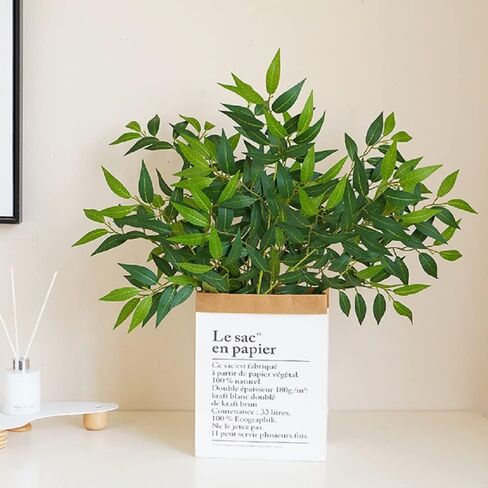 WEISPARK Artificial Italian Ruscus Greenery Stems 27in Faux Green Leaf Garland Branches Hanging Greenery Spray for Wedding Bouquet,Arch,Table Centerpieces and Home Decor in Kuwait