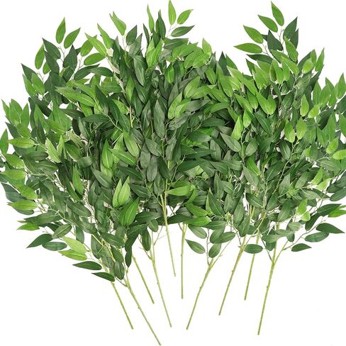 WEISPARK Artificial Italian Ruscus Greenery Stems 27in Faux Green Leaf Garland Branches Hanging Greenery Spray for Wedding Bouquet,Arch,Table Centerpieces and Home Decor in Kuwait