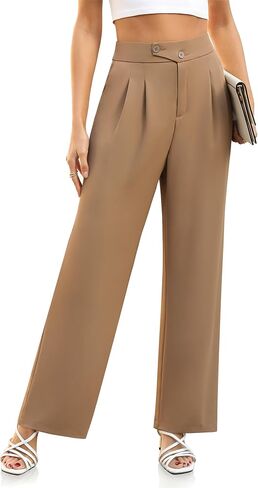DIBAOLONG Womens Wide Leg Dress Pants High Waisted Work Business Casual Long Trousers with Pockets in Saudi Arabia