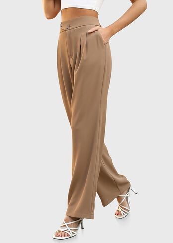 DIBAOLONG Womens Wide Leg Dress Pants High Waisted Work Business Casual Long Trousers with Pockets in Saudi Arabia
