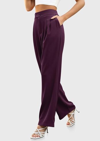 DIBAOLONG Womens Wide Leg Dress Pants High Waisted Work Business Casual Long Trousers with Pockets in Saudi Arabia