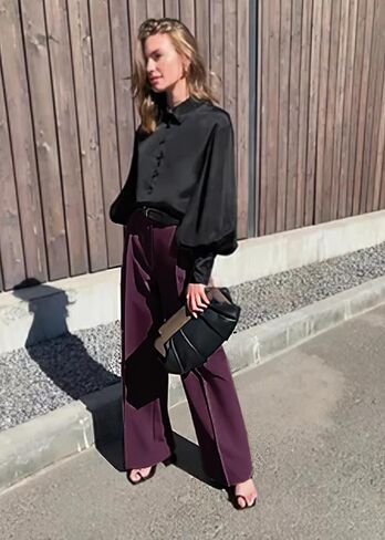 DIBAOLONG Womens Wide Leg Dress Pants High Waisted Work Business Casual Long Trousers with Pockets in Saudi Arabia