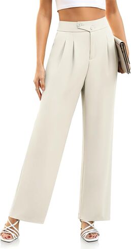 DIBAOLONG Womens Wide Leg Dress Pants High Waisted Work Business Casual Long Trousers with Pockets in Saudi Arabia