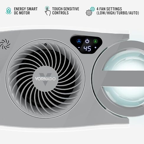 Vornado EVDC300 Energy Smart Evaporative Humidifier with Automatic Shut-off, 1 Gallon Capacity, LED Display & MD1-0002 Replacement Humidifier Wick (2-Pack),White in Kuwait
