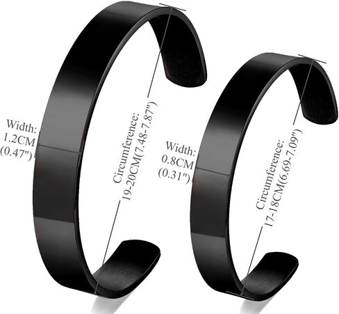 2 PCS Couples cuff bracelet Solid Minimalist Stainless Steel Cuff Bangle Bracelet designed for men women couples lovers in Saudi Arabia