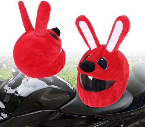 Cute Cartoon Motorbike Helmet Hat Motorcycle Plush Helmet Cover Outdoor Riding Helmet Cover Plush Protection Tool for Motorcycle in Kuwait