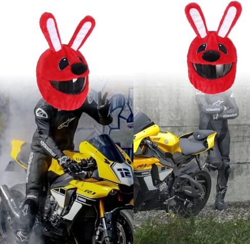 Cute Cartoon Motorbike Helmet Hat Motorcycle Plush Helmet Cover Outdoor Riding Helmet Cover Plush Protection Tool for Motorcycle in Kuwait