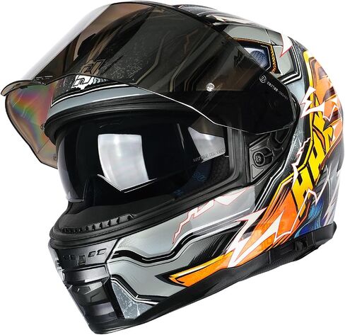 HAX Force Aerodynamic Full Face Helmet for Street & E-Bikes DOT & ECE Certified - Enhanced Dual Visor, Adult Size in Kuwait