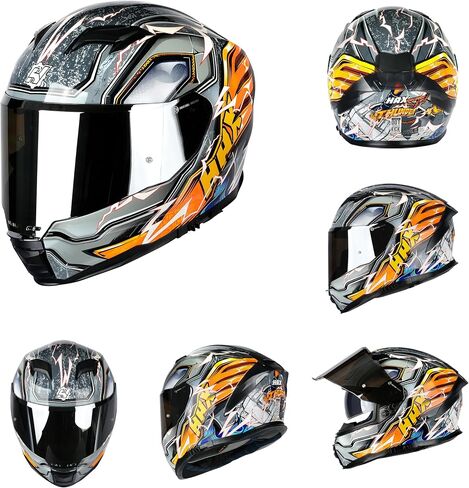 HAX Force Aerodynamic Full Face Helmet for Street & E-Bikes DOT & ECE Certified - Enhanced Dual Visor, Adult Size in Kuwait