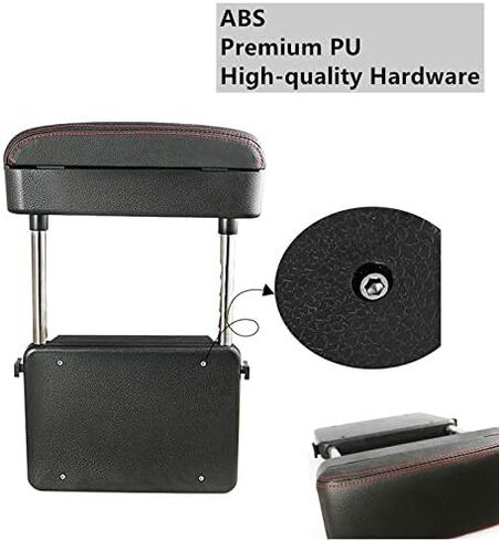 Car Center Console, Universal Rear Bench Seat Consoles, Central Armrest Box Back Seat Storage Box with Cup Holder, Supports Wireless Charging for Mobile Phones Black in Saudi Arabia