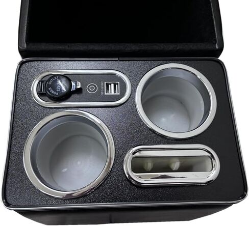 Car Center Console, Universal Rear Bench Seat Consoles, Central Armrest Box Back Seat Storage Box with Cup Holder, Supports Wireless Charging for Mobile Phones Black in Saudi Arabia