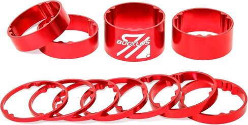 BUCKLOS Bicycle Spacers 11 Pieces Fit 28.6mm Bicycle Threadless Front Fork Stem,2 3 5 10 15 20mm Aluminum Alloy Washers Black in Saudi Arabia