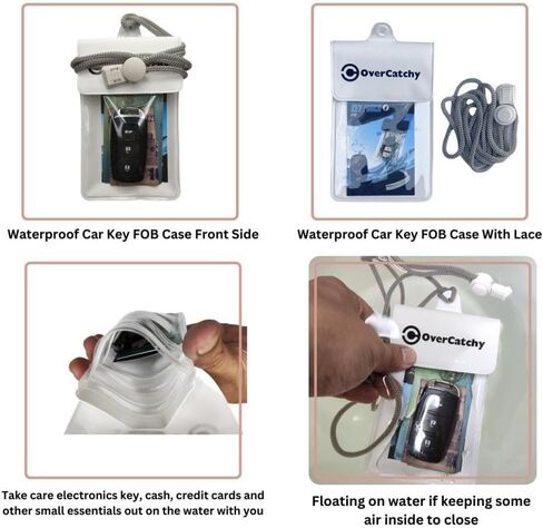 Waterproof Car Key FOB Case Floating Wallet Pouch for Remote Keys ID Credit Card Cash Money Dry Bag Holder for Swimming in Kuwait