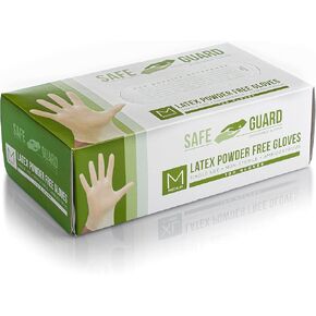 SAFEGUARD Latex Powder Free Gloves, Small, 100 Count (Pack of 1)