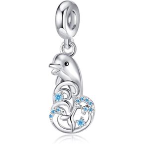 Dolphin Charms for Bracelets Necklace 925 Sterling Silver Ocean Beads Charms Animal Jewelry Present for Women