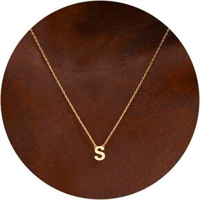 Initial Letter Necklace 14K Real Gold Plated Letter A-Z Necklace Gold Silver Dainty Initial Choker Name Necklace Gold Jewelry for Woman Birthday Gift