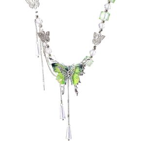 MOSTORY Fairy Butterfly Choker for Women - Beaded Renfaire Necklace for Fairycore Aesthetic Outfit Renaissance Cosplay