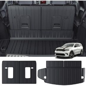 Cargo Liner and Seat Back Covers for 2016-2024 Dodge Durango, All-Weather TPE 3rd Row Backrest and Trunk Mats for 6/7-Passenger Models