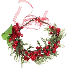 FOMIYES Christmas Red Berry Flower Crown Wreath Christmas Headbands Simulated Berry Flower Headband Wedding Bridal Garland Women Floral Headband Hair Decor Photo Prop (Red)