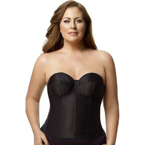 Elila Women's 6421 Long Strapless Longline Underwire Bra