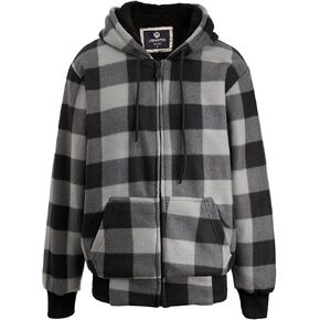 Heavyweight Hoodies for Men Jackets Comfy Sherpa Lined Zip Up Hoodie Coats with Pockets Outerwear in Kuwait