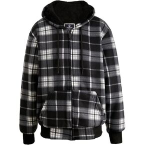 Heavyweight Hoodies for Men Jackets Comfy Sherpa Lined Zip Up Hoodie Coats with Pockets Outerwear
