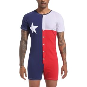 Mens Onesie Henley Jumpsuit Cotton Romper for Men Mens Onesie Pajamas