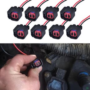 HAOBO 8PCS Fuel Injector Connector, Fuel Injector Plug, 5013995AA 5161919AA Fuel Injector Wiring Harness, Car Accessories Fuel Injector Pigtail Compatible with Chevy D-odge Ford