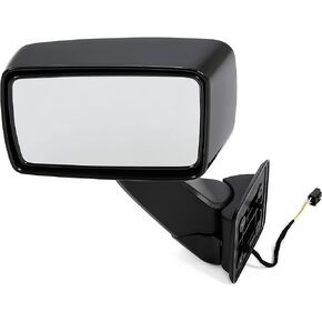 HECASA Left Mirror Compatible with 2006-2010 Hummer H3 / H3T Power Side Mirror Towing Mirror Replacement for 20836085 Silvery+Black (Driver Side)