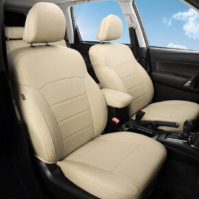FREESOO 1:1 Fit for Subaru Forester Seat Covers 2024 2023 2022 2021 2020 2019 - Custom Fit Seat Covers Full Set for Subaru Forester - Luxury Waterproof Leather Car Seat Covers - Beige