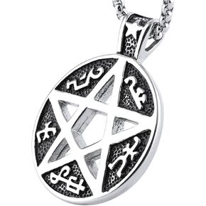 HZMAN Supernatural Devils Trap Symbol Sigil Stainless Steel Pendant Necklace Pentagram Anti Possession