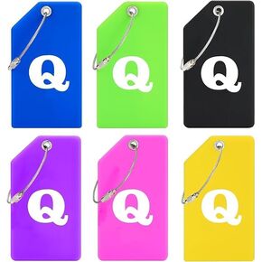 علامات الأمتعة المصنوعة من السيليكون لحقائب اليد الأولية لحقائب السفر مع بطاقة هوية الاسم التي يمكن اكتشافها بسرعة (حرف M، 3 عبوات (أصفر + أخضر + أزرق) in Kuwait