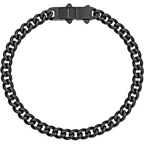 murtoo Mens Cuban Link Chain Bracelet, 6/8/12MM Stainless Steel Bracelets for Men Silver Black Gold, Hip Hop Link Bracelet with Detachable Clasp Gift for Men Him