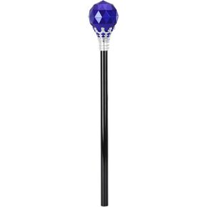 Royal Blue for Halloween Cosplay Plastic Diamonds Crown Wand King Queen Role Play Sceptre Royal Blue One Size Dress-Up Accessories