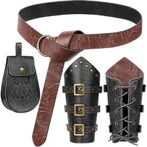 Renaissance Accessories Men Women Viking Medieval Belt Pouch Leather Bracers Viking Costume Men Accessories for Halloween