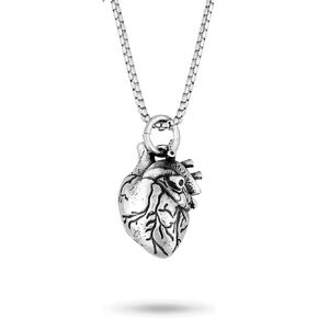 Sacina Stainless Steel Gothic Necklace for Women, Anatomical Heart, 22.8 inches for Halloween, Christmas, New Year