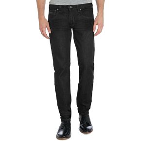ETHANOL Men's Slim Hyper Stretch Classic Straight Leg Denim Jeans