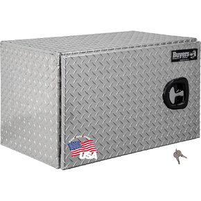 Buyers Products 1705203 Aluminum Underbody Truck Box, 18 x 18 x 30 Inch, Silver Diamond Tread Truck Tool Box W/ Locking Barn Door Closure, Made in the USA, Vehicle Tool Box for Storage & Organization