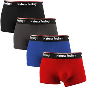 Natural Feelings 8-Pack Mens Underwear Mens Bamboo Viscose Boxer Briefs for Men Pack No Open Fly Mens Trunks Underwear S-XXL